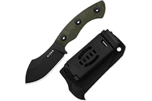 Kizer Rook Fixed Blade Knife, 3.11" Nessmuk-style D2 Blade Hunting Knives with Olive Green G10 Handle, Bushcraft Knife with Sheath & TekLok for Camping Hunting Survival 1090M1