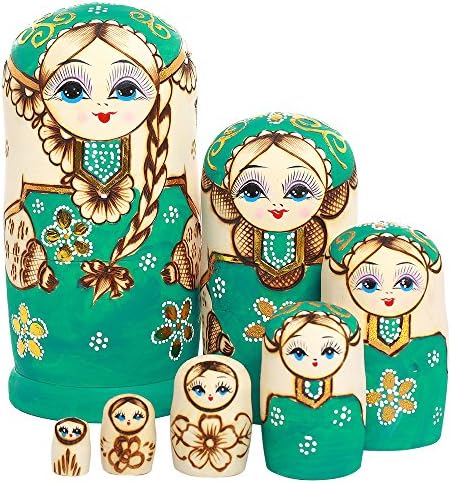 YAKELUS 7pcs Russian Nesting Dolls Matryoshka handmade0718