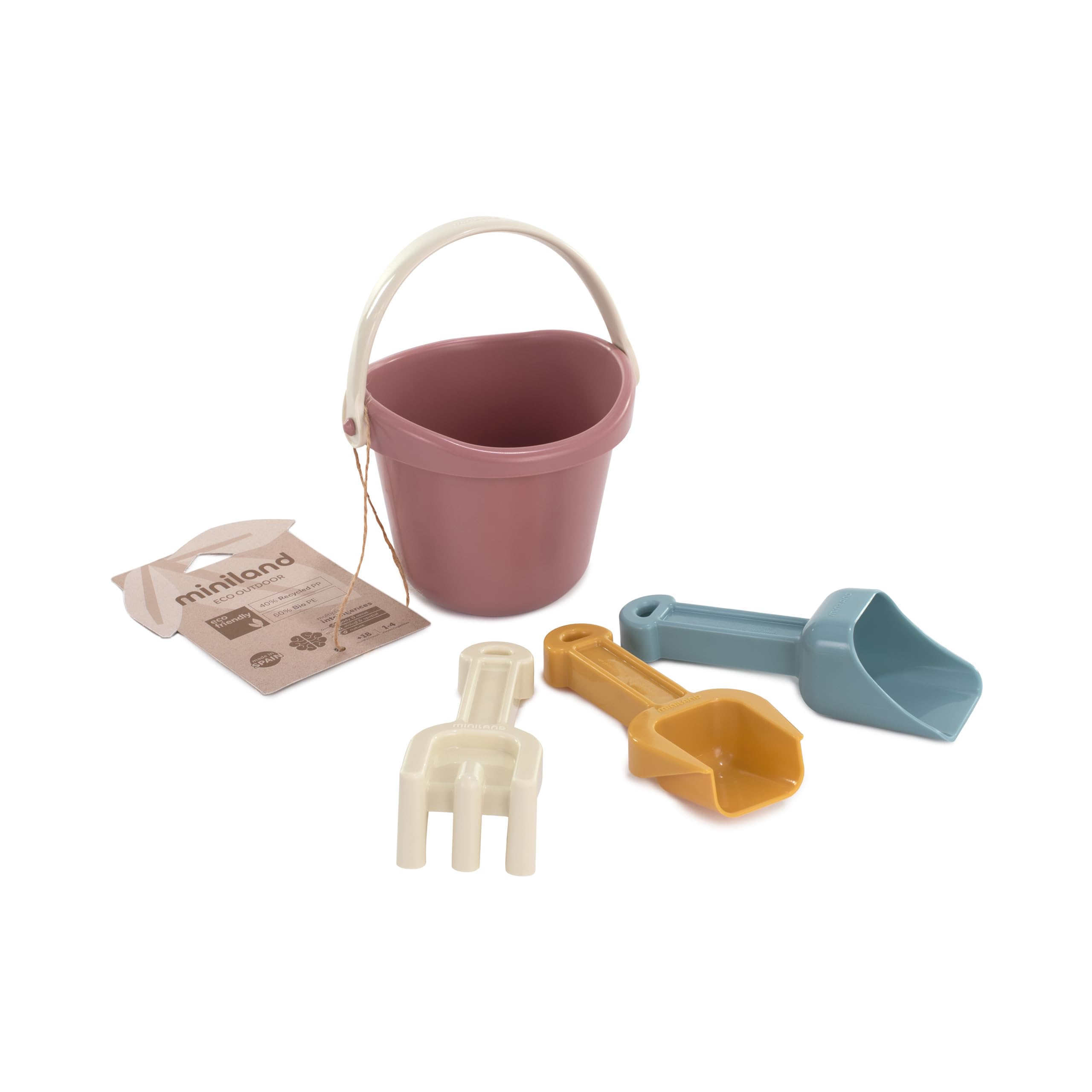 Miniland ECO Baby Sand Set - Beach toy for children with different tools to play in the sand