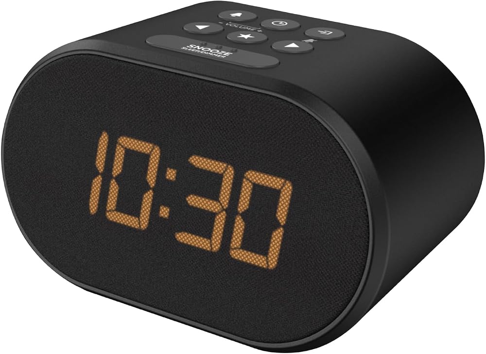 i-box Lite Alarm Clock Bedside FM Radio USB Charging 5 Digit LED Black