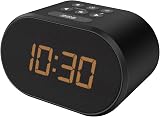 i-box Lite Alarm Clock Bedside FM Radio USB Charging 5 Digit LED Black