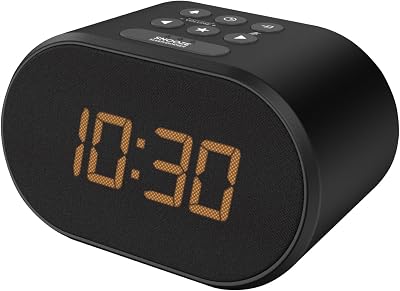 i-box Lite Alarm Clock Bedside FM Radio USB Charging 5 Digit LED Black
