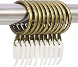 tonyg-p 20 Pack Metal Curtain Rings with Plastic Hooks 30mm Inner Diameter Brass