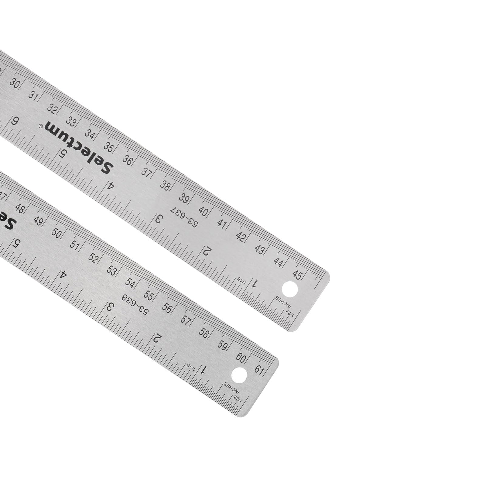 Kozelo 2pcs Stainless Steel Ruler - [18 Inch, 24 Inch] Double-Scale Metal Measuring Tools with Non-Skid Backing for Architectural Design Use