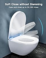 Pipishell D Shape Soft Close Toilet Seat with Quick Release Hinges White view 4
