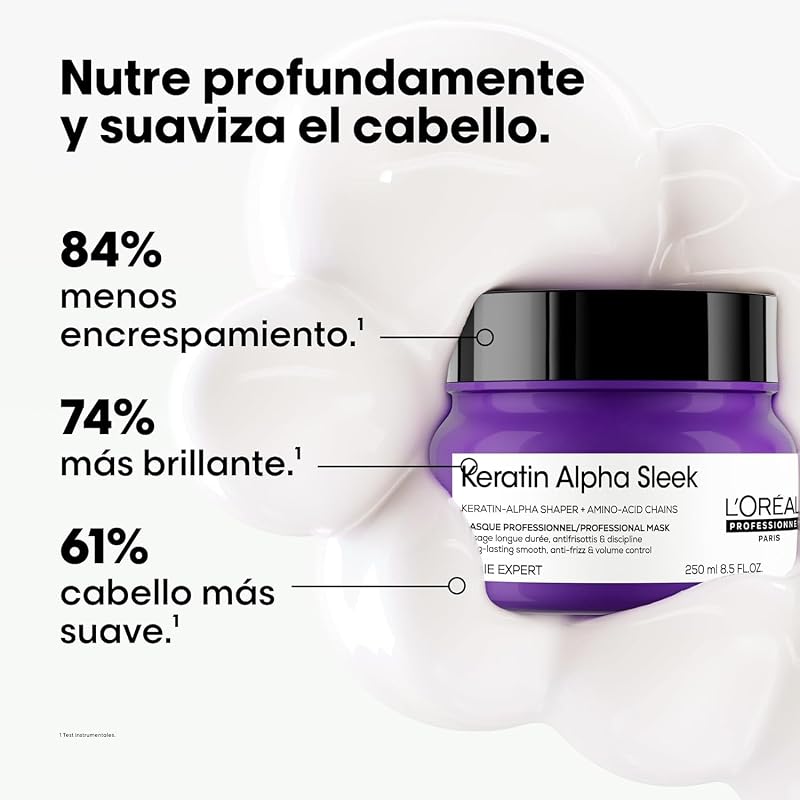 L'Oréal Professionnel Keratin Alpha Sleek, Mascarilla Anti-Frizz 250ml