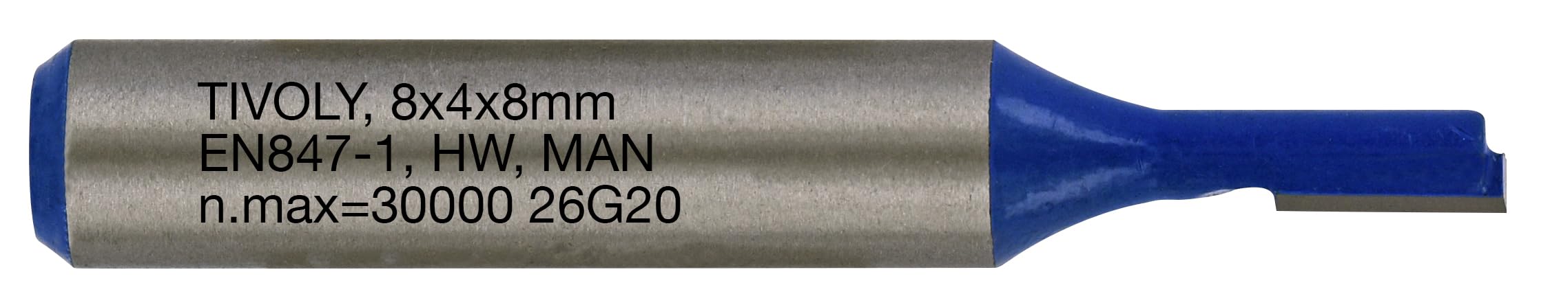 Tivoly XT60642067832 Straight Router Bits | 2 Diamond Cut Cutters Diameter 4 mm, Blue