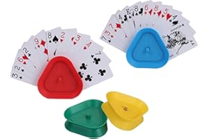 GHERPTE 4 Pack Triangle Shaped Hands-Free Playing Card Holder for Kids,Playing Card Games Holder,Adults,Poker Parties,Family Card Game Nights&Classroom Activities (4pack)