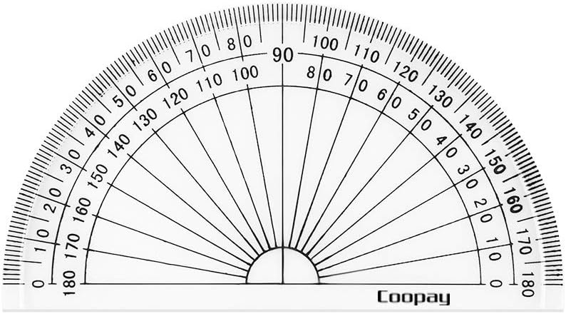 Coopay 24 Pack Plastic Protractors Clear Protractor Student Math Protractor Set 180 Degrees for Angle Measurement, 4 Inches : Office Products