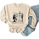 Ykomow Halloween Witches Brew SweatShirt for Women Sanderson Sisters Shirt Funny Halloween Cat Sweaters