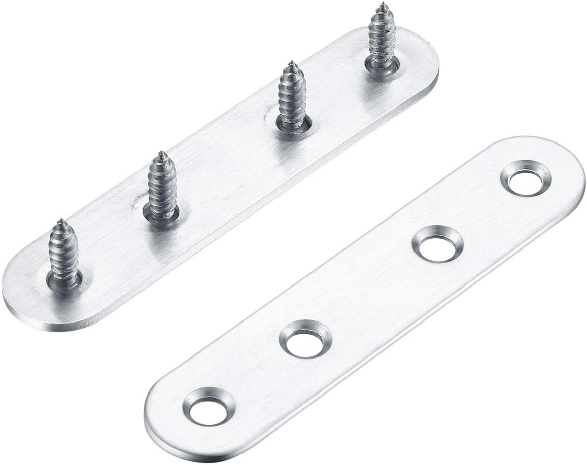 10 Pcs Flat Straight Brace Brackets, Stainless Steel Mending Plates, Fixing Support Brackets with Screw for Repairing Fixing - Image 5