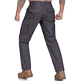 GAXIDES Men's Tactical Pants, Waterproof Rip-Resistant Cargo Pants with 9 Pockets for Hiking, Work, Camping,and Fishing.