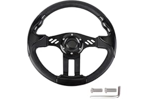 YEHICY Black Golf Cart Steering Wheel PVC Leather for EZGO RXV & TXT Yamaha Club Car DS and Precedent Steering Wheel