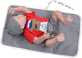 nuoshen Nappy Changing Mat Foldable Diaper Pad Waterproof Gray Waves 60x35 cm view 4