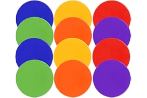 SIFENYU Spot Markers 9inch 10inch 12pcs Rubber Agility Dots Flat Cones Non Slip Sports Dots Floor Spots Agility Markers for Kids Soccer Football Basketball Speed Agility Training, Classroom Activities