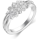 LWXIE Diamond Celtic Knot Ring for Women 925 Sterling Silver Band Ring with Lab Grown Diamond Jewelry Gifts