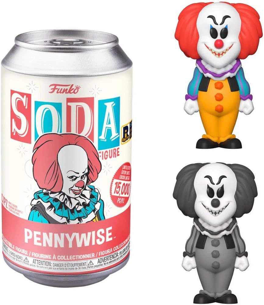Funko Vinyl SODA: IT 1990- Pennywise, Black & White Chase, (Styles May Vary), It, Collectable Vinyl Figure, Gift Idea