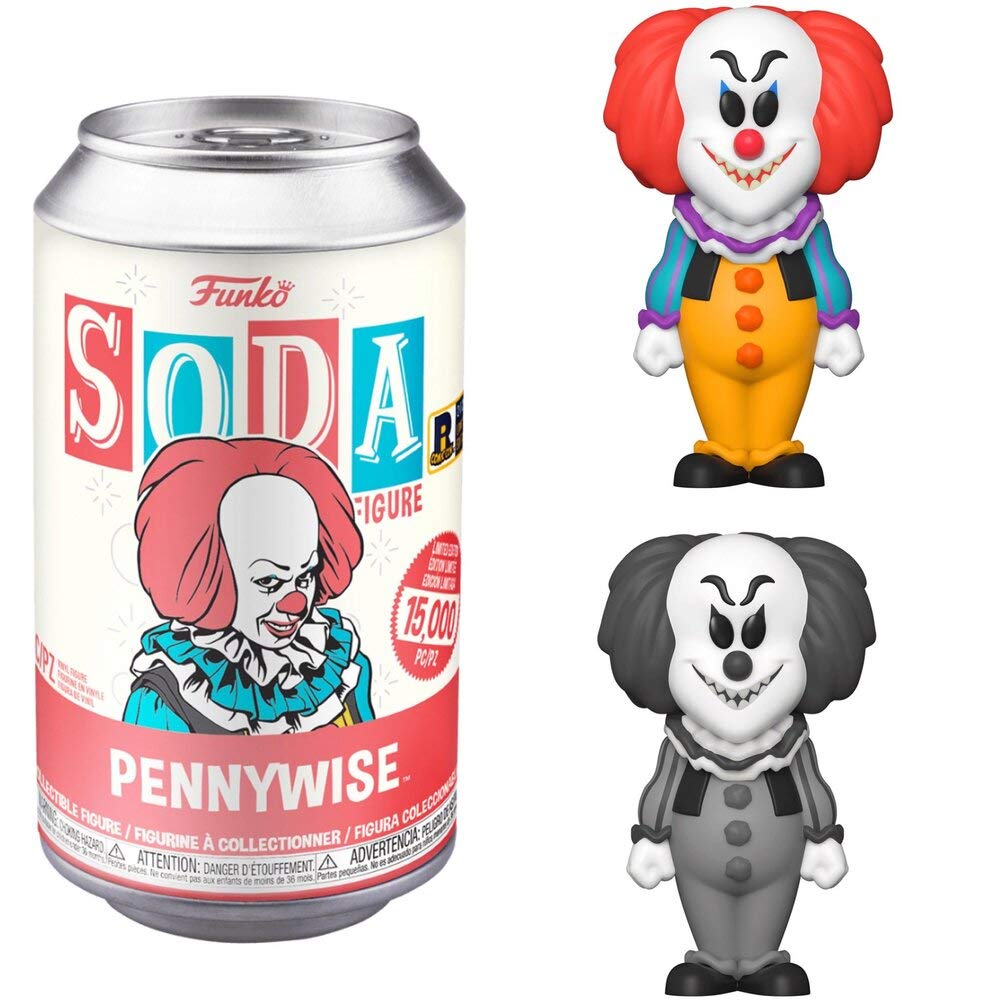 Funko Vinyl SODA: IT 1990- Pennywise - Black & White Chase - (Styles May Vary) - It - Collectable Vinyl Figure - Gift Idea - Official Merchandise - Toys for Kids & Adults - Movies Fans