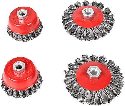 Hoypeyfiy 4 Pcs Wire Brush Set for 115mm Sander Angle Grinder M14 Mount
