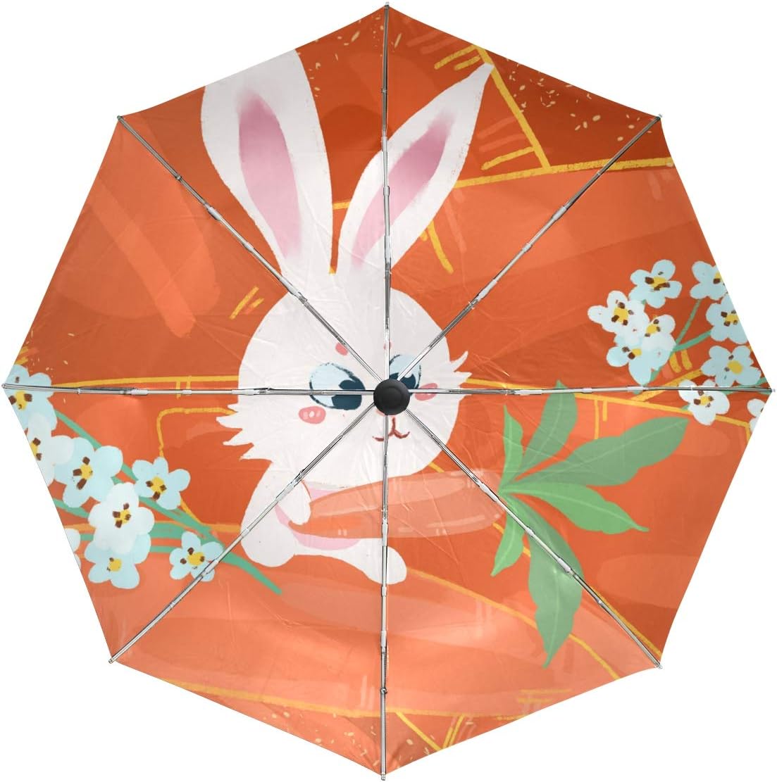 Mr.Lucien Cute Rabbit Hand Carrot Auto Umbrella Open Close