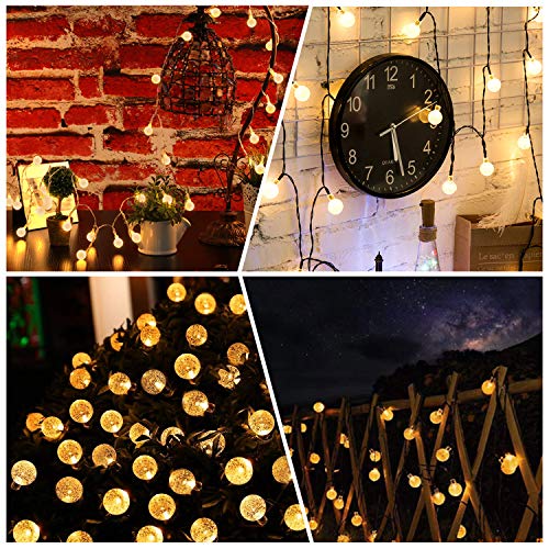 Guirnaldas Luces Exterior Solar, OMERIL Cadena de Luces USB Recargable