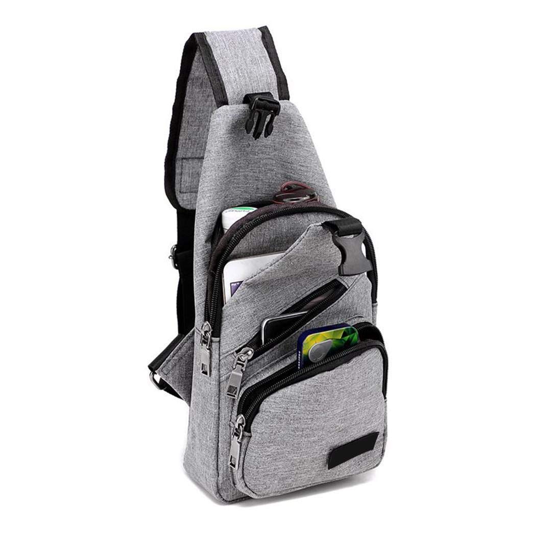 Pairris Men\'s Canvas USB Rechargeable Chest Bag Small Backpack Handbags & Shoulder Bags