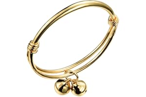 NOUMANDA Fashion Gold Color Lovely Children Kid Boy Girl Infant Baby Bangle Bracelet Gift Lucky Bells Bangle