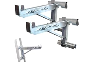 YZZWER Ladder Jacks Scaffold Bracket Extension - Adjustable Extension Ladder Jack 2 Pack Aluminum for Working 21 inch Stage