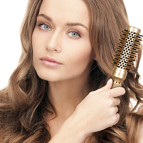 [Upgraded] SUPRENT Nano Thermal Ceramic & Ionic Round Barrel Hair Brush with Boar Bristle, Blowout Brush for Blow Drying, Curling &Straightening, Perfect Volume & Shine (2.4 Inch) - Thumbnail 4