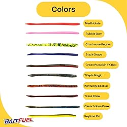 BAITFUEL T-Mac Durable Straight Tail Worm Infused