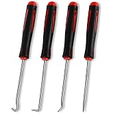 FRXIE 4-Piece Hook and Pick Set, Precision Automotive Pick Tool | Comfort Grip, Anti-Slip Shaft, O Ring Pick Set for Oil Seal, Gasket Removal, and Electronic Repair