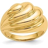 JewelryWeb 14k Yellow Gold Solid Polished Swirl Dome Ring Size 6 Ring for Women