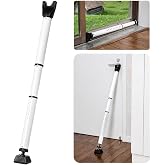 Door Security Bar Door Stoppers Adjustable Sliding Glass Door Security Bar | Upgraded 2 in 1 Heavy Duty Door Jammer Patio Bar for Home, Apartment, Travel, School, Dorm