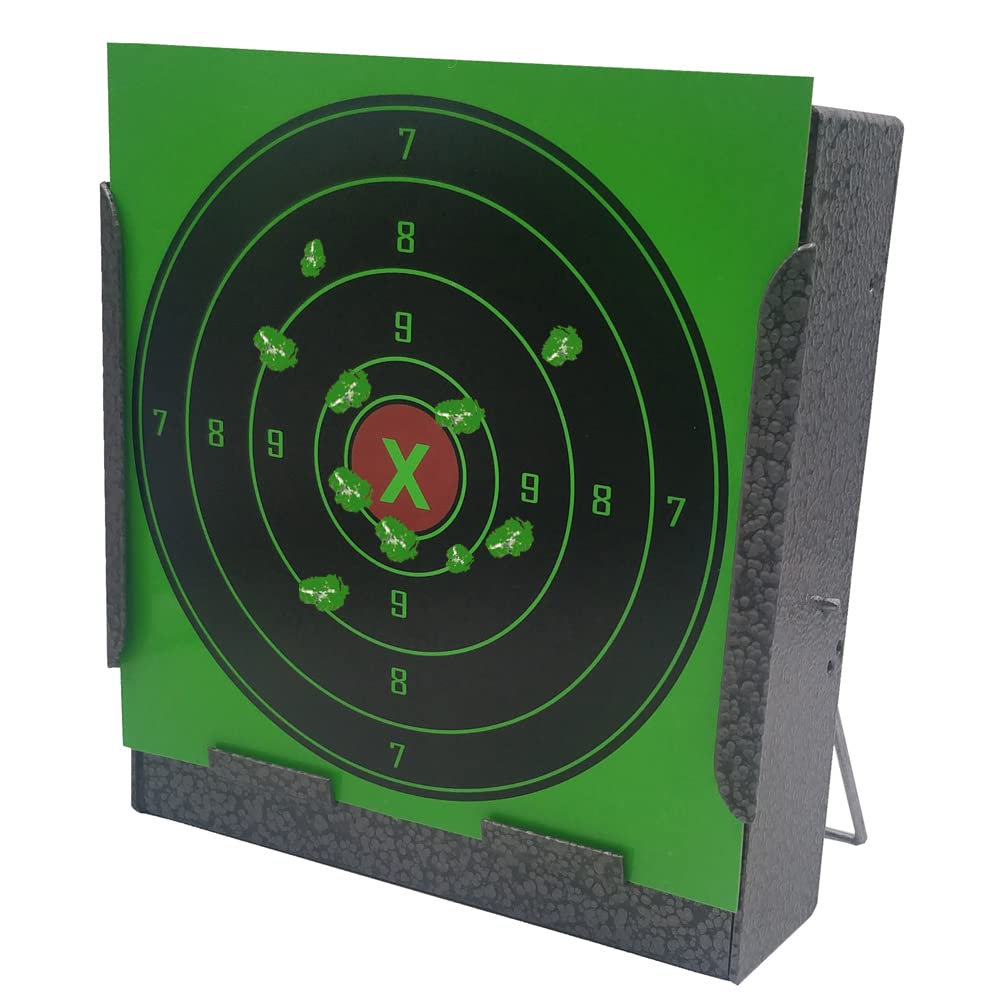 Target House 14 x 14cm Paper Target Holder with 20 pcs Splatter Paper Target Air Rifle Pellet Trap