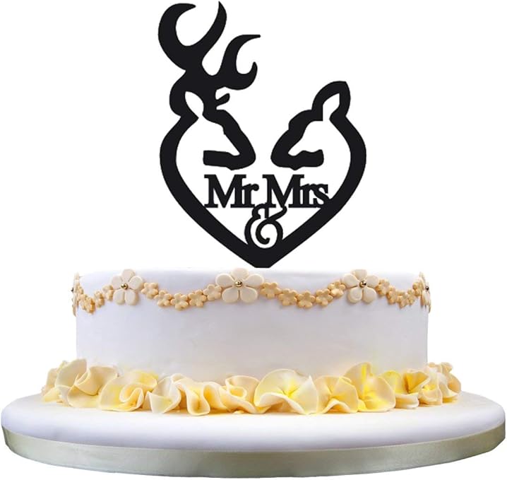 Amazon Com Deer Cake Topper Hunting Cake Topper Mr Mrs Weddding