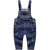 KIDSCOOL SPACE Baby & Little Boys/Girls Blue & Black Denim Overalls,Jean Workwear