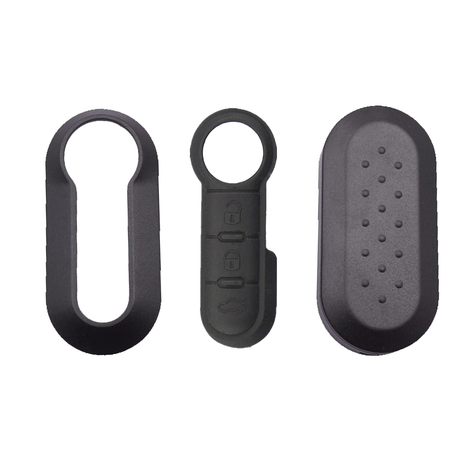 Replacement Rubber 3 Buttons Compatible With Fiat Punto Stylus - Panda - 500-500L - Lancia Delta - Plastic Cover Keychain Accessories Spare Parts Key Shell Cover Car Remote Control Tasti+Guscio