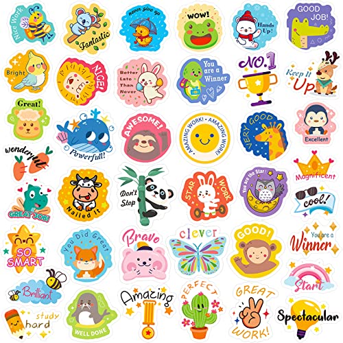 Reward Stickers for Kids,900PCS Motivational Stickers for Teachers Stickers Packs,Cute Animal Reward Stickers for Students Award School Incentive Stickers Teacher Supplies for Classroom