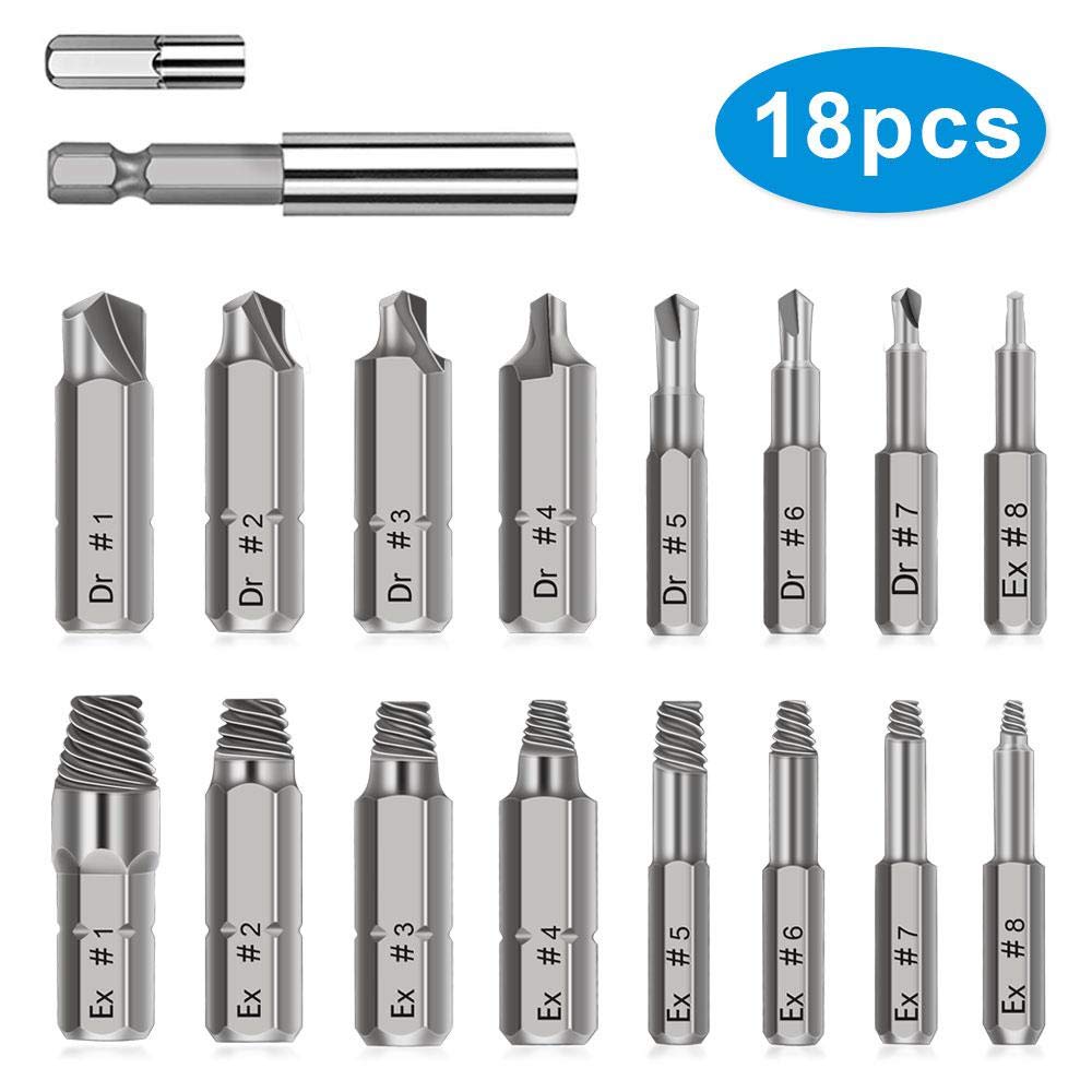 Set Punte Trapano Mano Sinistra Per Estrazione Vite Efficiente 10 - Foto 10