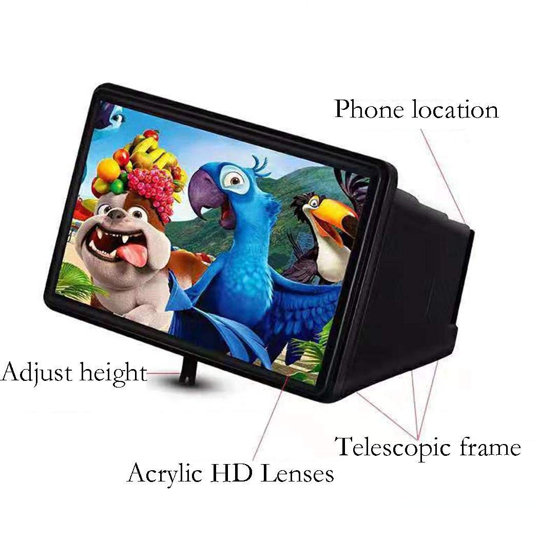 Zimrio Amplificateur de loupe vidéo 3D avec Protection des Yeux et loupe pour téléphone Portable Supports