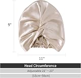 ZIMASILK 22 Momme Silk Sleep Cap 100% Mulberry Beige view 5