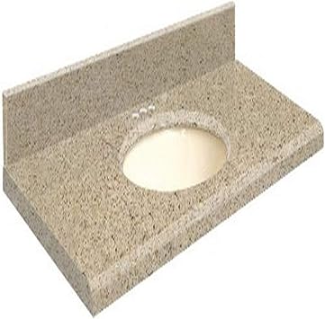 Samson Q3719 3g E B 4 Quartz Vanity Top 37x19 With Single Undermount Biscuit Bowl 4 Inch Beveled Edge Sorrento Coast Bathroom Vanities Amazon Com