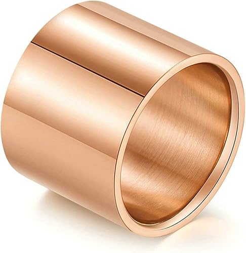 Amazon Ianlex ステンレス製 ポリッシュ ピンクゴールド親指指輪 ワイド 18mm ローズゴールド メンズ お誕生日 ギフト 指輪 リングサイズ 24 ジュエリー 通販