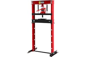 HONNECL Hydraulic Press 12 Ton Hydraulic Shop Press H-Frame Garage Floor Adjustable Shop Press with Plates Adjustable Working Table Height (12 Ton)
