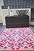 Fab Habitat Venice Indoor/Outdoor Recycled Plastic Rug,  Cream & Pink, (4' x 6')