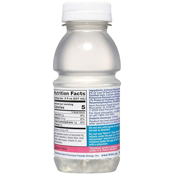 THICK-IT CLEAR ADVANTAGE MILDY THICK WATER, NECTAR CONSISTENCY, READY-TO-DRINK, DIGESTIBLE SWALLOWING AID, HYDRATION ON THE GO, CONVENIENT & READY-TO-USE, NO MIXING NEEDED, 8 OZ BOTTLE