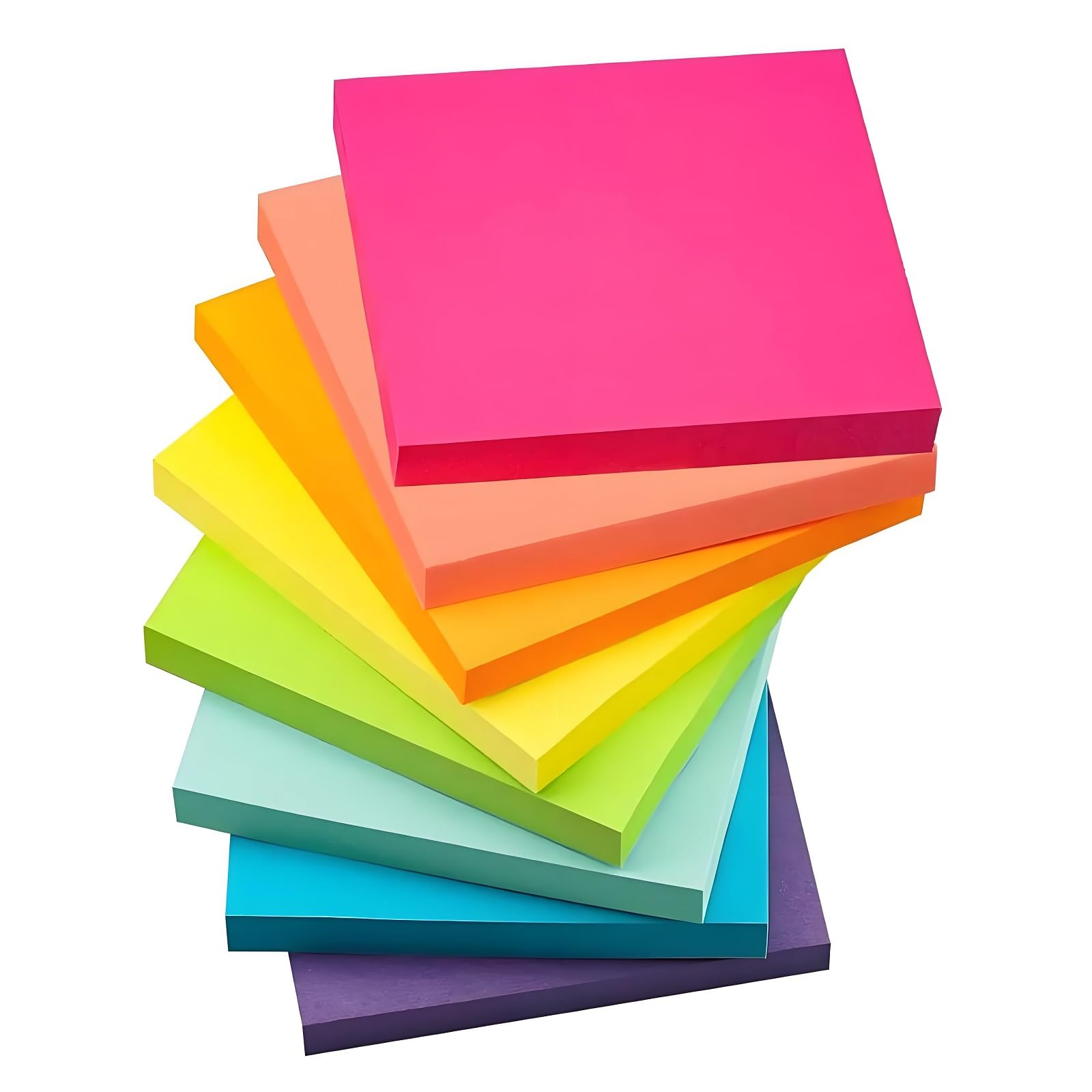 Photo 1 of (8 Pads) Sticky Notes 3x3 inches Post It Notes Pads. 8 Bright Color Recyclable Self-Stick Notes. Suitable for Office School Home