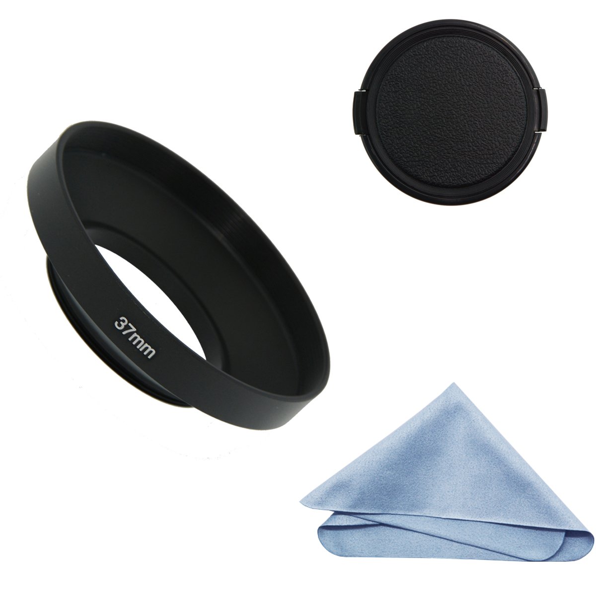 SIOTI Camera Wide Angle Metal Lens Hood with Cleaning Cloth and Lens Cap Compatible with Leica/Fuji/Nikon/Canon/Samsung Standard Thread Lens