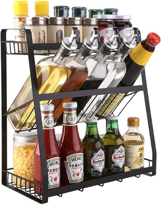 Spice Rack, 3Layer Stainless Steel Kitchen Sack, Spice