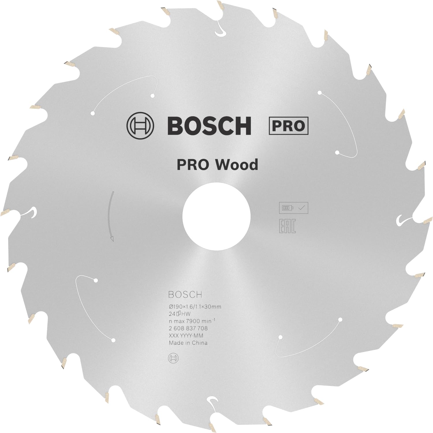 Bosch Professional 2608837708 Blade Standard (for Wood, 190 x 30 x 1.6 mm, 24 Teeth Accessories: Cordless Circular Saw)